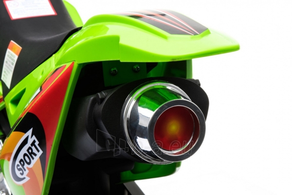 Elektrinis motociklas Cross, žalias paveikslėlis 12 iš 23