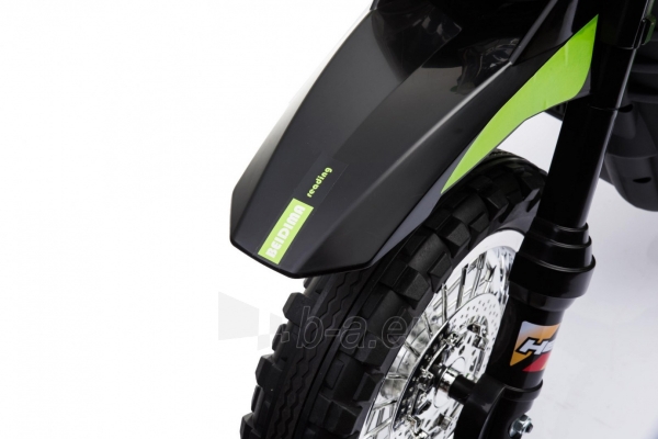 Elektrinis motociklas Cross, žalias paveikslėlis 3 iš 23