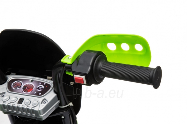Elektrinis motociklas Cross, žalias paveikslėlis 7 iš 23