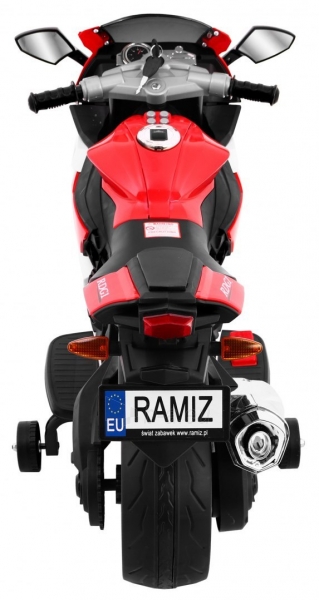 Elektrinis motociklas R1 Superbike, raudonas paveikslėlis 5 iš 9