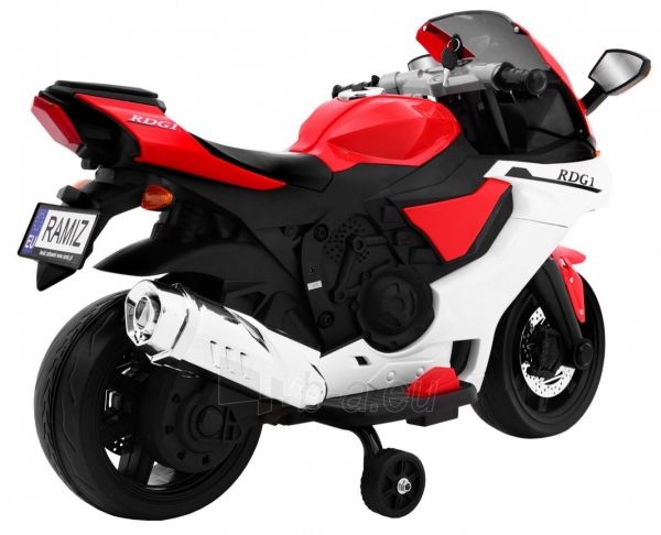 Elektrinis motociklas R1 Superbike, raudonas paveikslėlis 6 iš 9