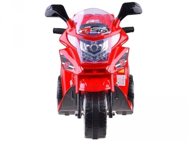 Elektrinis motociklas su LED šviesomis, raudonos spalvos paveikslėlis 10 iš 15