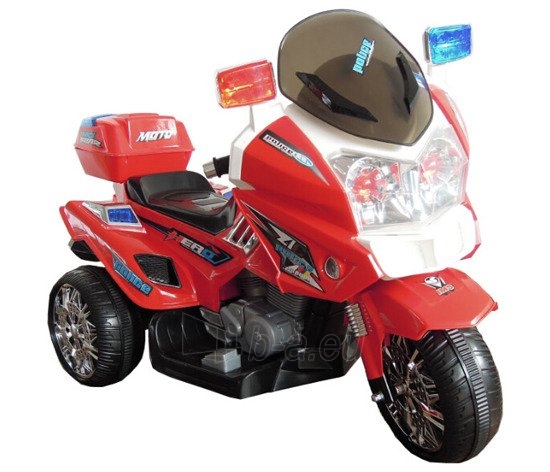 Elektrinis motociklas su švyturėliais, raudonas paveikslėlis 1 iš 1