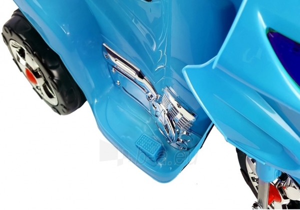Elektrinis motocikliukas su bagažine, šviesiai mėlynas paveikslėlis 2 iš 6