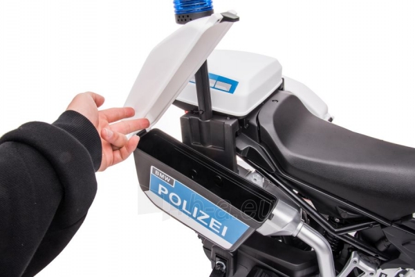 Elektrinis policijos motociklas JT5002B, baltas paveikslėlis 3 iš 11
