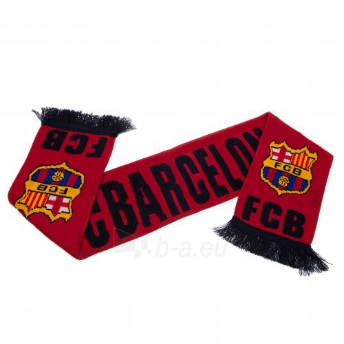 F.C. Barcelona šalikas (Raudonas su juodu užrašu) paveikslėlis 1 iš 3