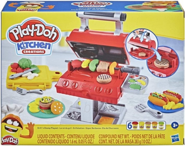 F0652 Play-Doh Kitchen Creations Grill n Stamp Playset for Kids paveikslėlis 3 iš 6