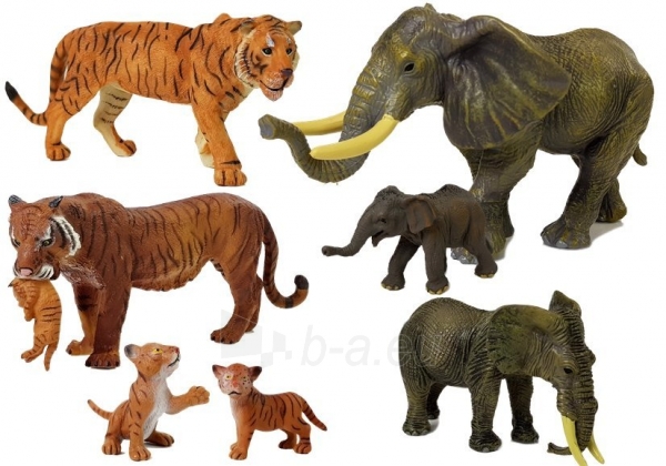 Figūrėlių rinkinys: Safari gyvūnai (dramblys, tigras) paveikslėlis 2 iš 5