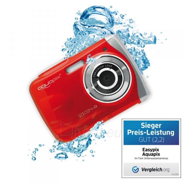 Fotoaparatas Easypix AquaPix W1024-R Splash red 10016 paveikslėlis 5 iš 5