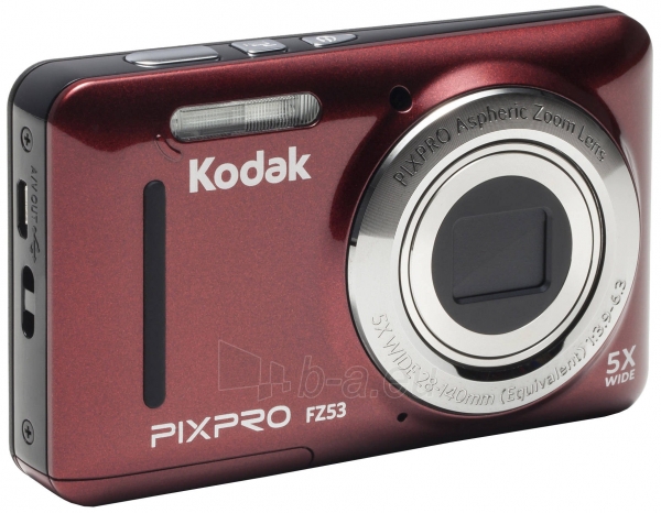 Digital camera Kodak FZ53 Red paveikslėlis 3 iš 4