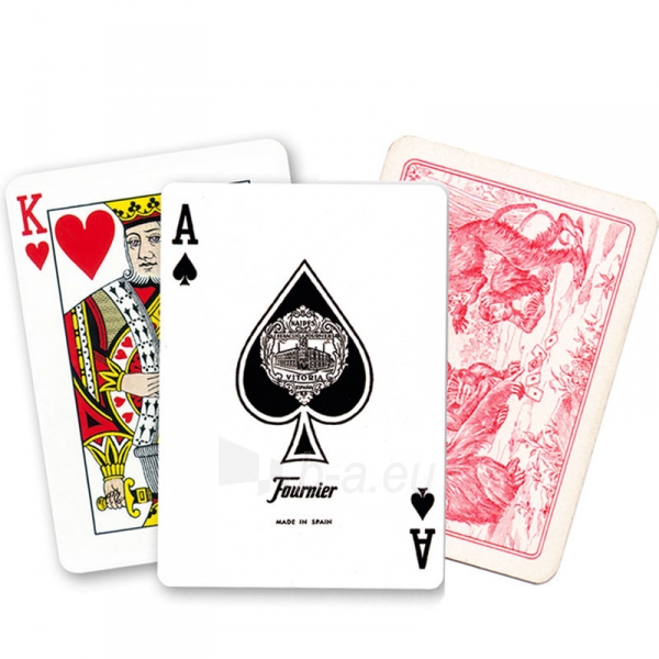 Fournier 40 pokerio kortos (Raudona) paveikslėlis 1 iš 3