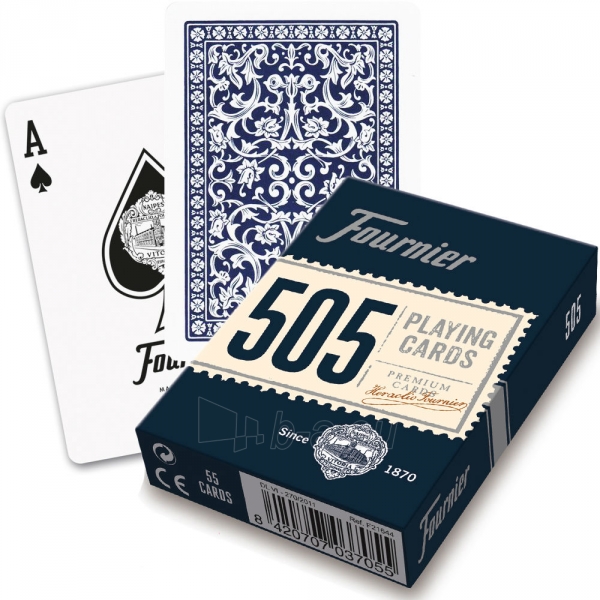 Fournier 505 pokerio kortos (Mėlyna) paveikslėlis 1 iš 3