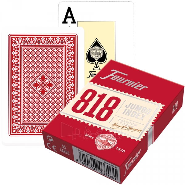 Fournier 818 pokerio kortos (Raudona) paveikslėlis 2 iš 3