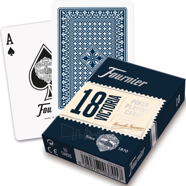 Fournier Victoria 18 pokerio kortos (Mėlyna) paveikslėlis 1 iš 3