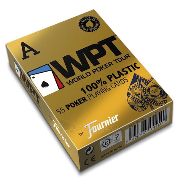 Fournier WPT Gold Edition pokerio kortos (Mėlynos) paveikslėlis 1 iš 5