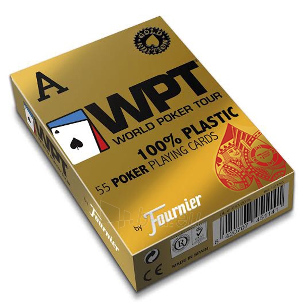 Fournier WPT Gold Edition pokerio kortos (Raudonos) paveikslėlis 1 iš 5