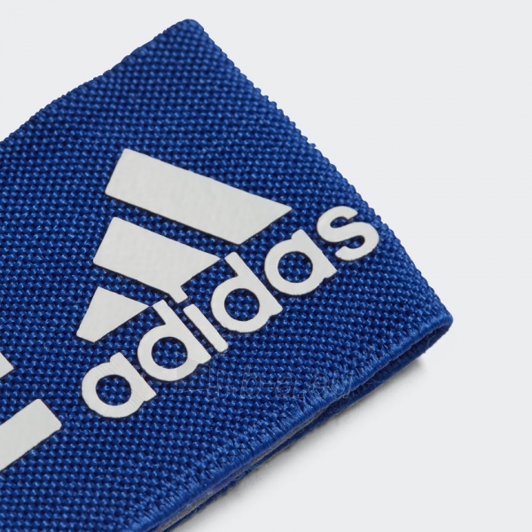 Futbolo apsaugų laikikliai adidas AZ9875, mėlyni su baltu logotipu paveikslėlis 3 iš 5