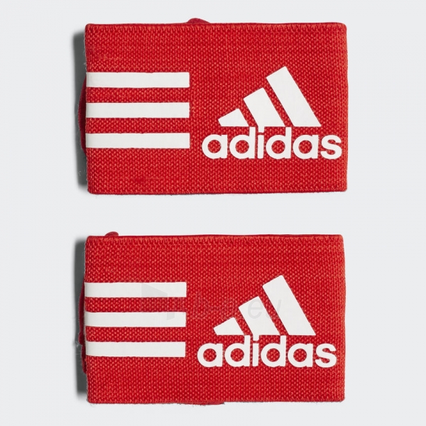 Futbolo apsaugų laikikliai adidas AZ9875, raudoni su baltu logotipu paveikslėlis 1 iš 5