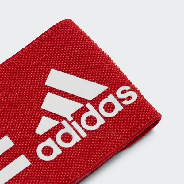 Futbolo apsaugų laikikliai adidas AZ9875, raudoni su baltu logotipu paveikslėlis 3 iš 5