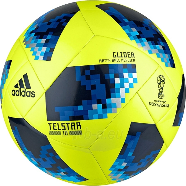 Futbolo kamuolys adidas WORLD CUP 2018 GLIDER CE8097 geltonas paveikslėlis 1 iš 5
