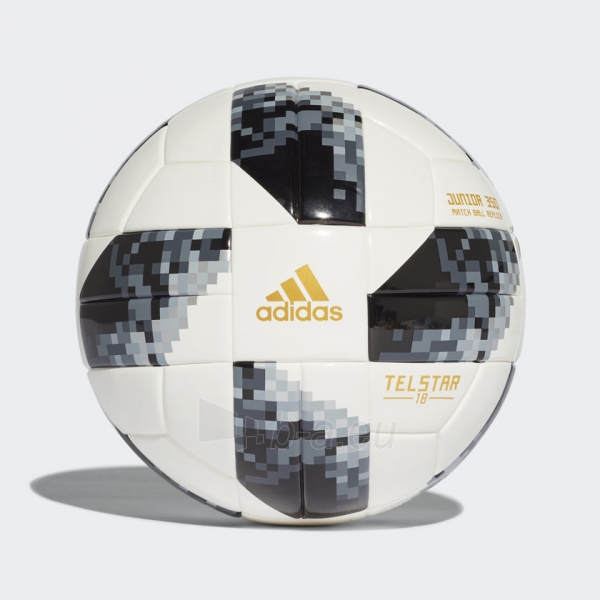 Futbolo kamuolys adidas WORLD CUP 2018 J350 CE8145 #4, baltas-pilkas paveikslėlis 1 iš 4