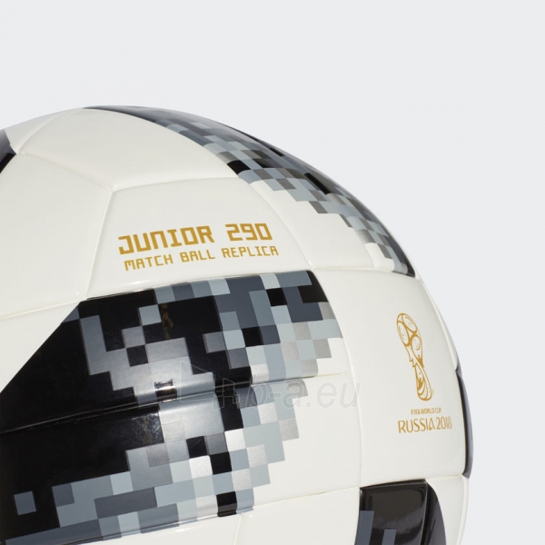 Futbolo kamuolys adidas WORLD CUP 2018 J350 CE8145 #4, baltas-pilkas paveikslėlis 3 iš 4