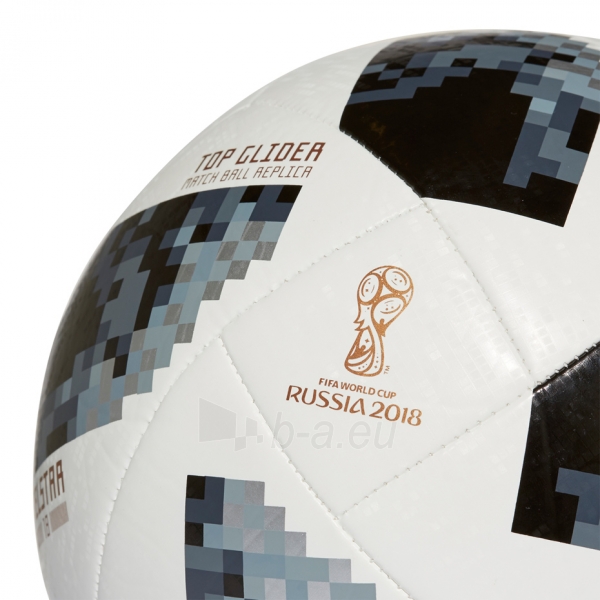 Futbolo kamuolys adidas WORLD CUP 2018 TOP GLIDER CE8096, baltas/pilkas paveikslėlis 3 iš 4