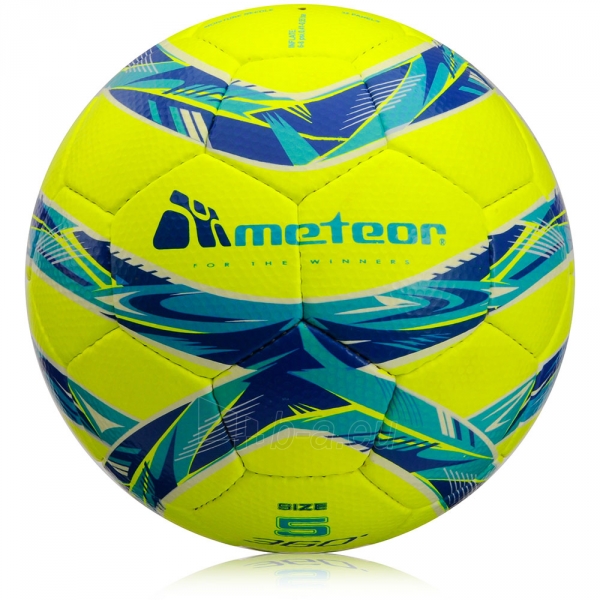 Futbolo kamuolys Meteor 360 Grain Hs, neoninė geltona paveikslėlis 1 iš 2