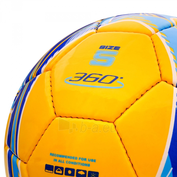 Futbolo kamuolys Meteor 360 SHINY, geltonas paveikslėlis 1 iš 5
