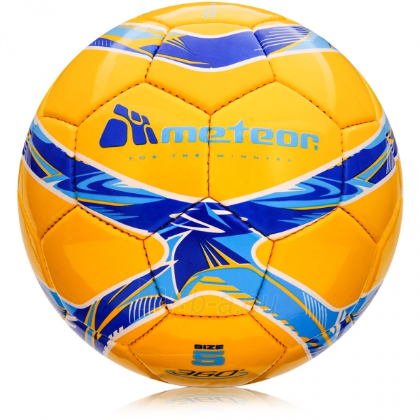 Futbolo kamuolys Meteor 360 SHINY, geltonas paveikslėlis 4 iš 5