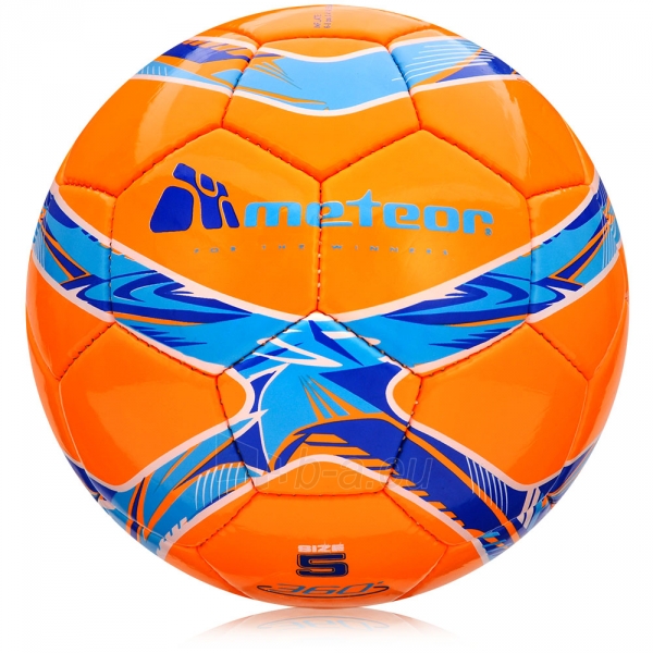 Futbolo kamuolys Meteor 360 SHINY, oranžinis paveikslėlis 1 iš 3