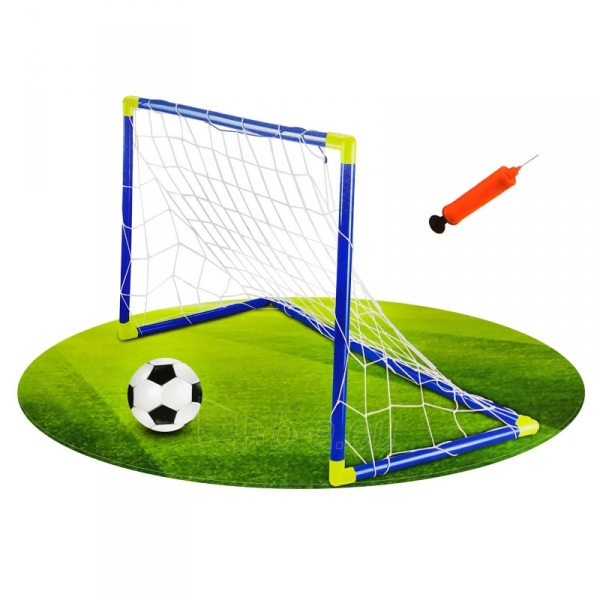 Futbolo vartai su kamuoliu ir pompa, 3 vnt paveikslėlis 1 iš 1