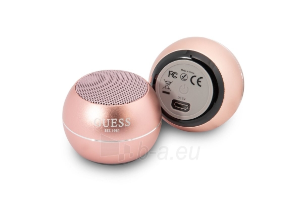 Garso kolonėlė Guess Mini Bluetooth Speaker 3W 4H Pink paveikslėlis 3 iš 4