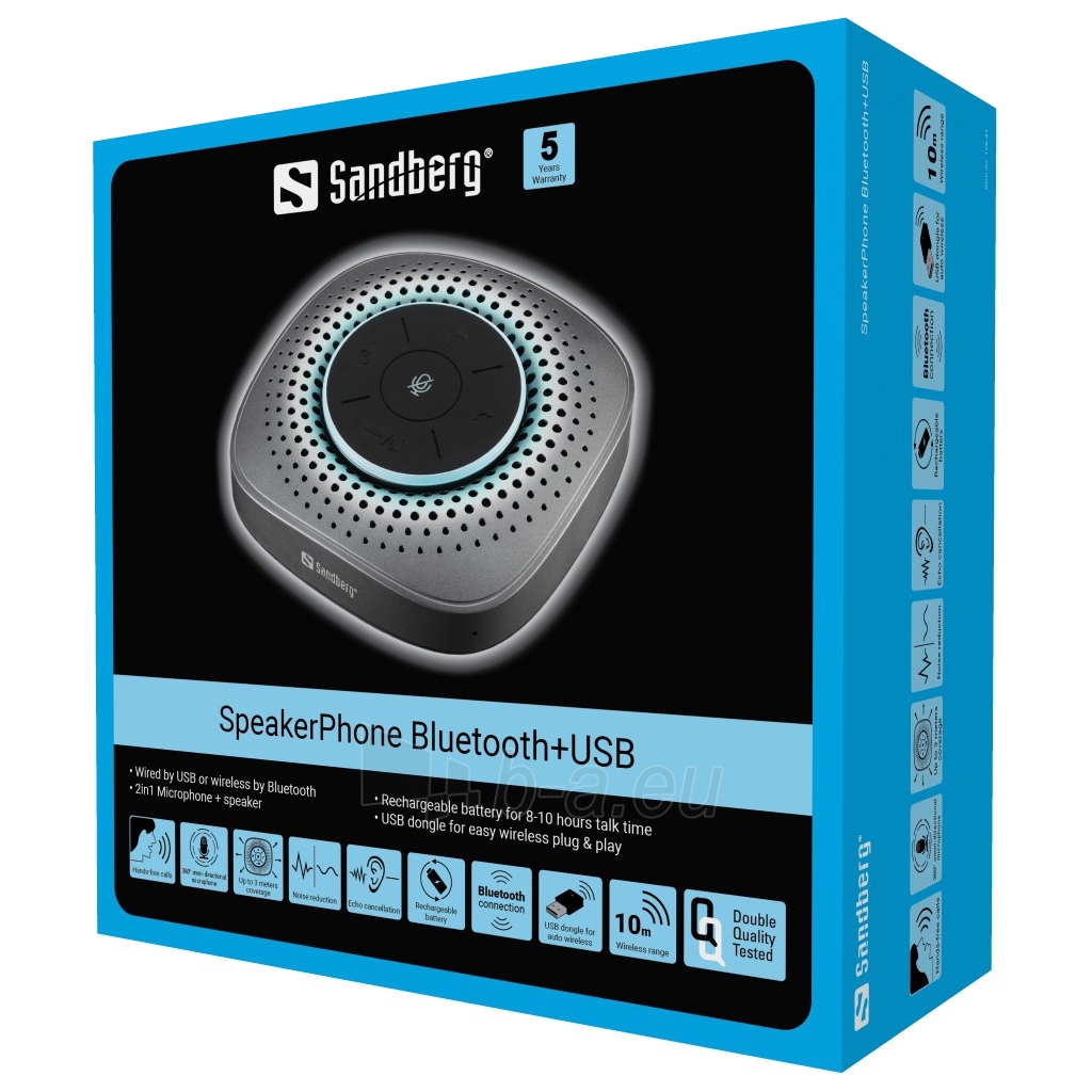 Garso kolonėlė Sandberg 126-41 SpeakerPhone Bluetooth+USB paveikslėlis 5 iš 5