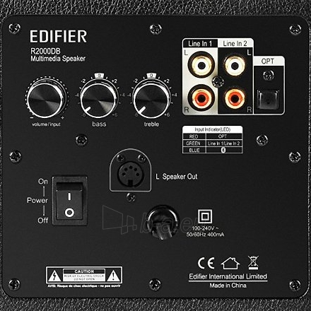 Audio speakers Edifier R2000DB Speaker type 2.0, 3.5mm/Bluetooth/Optical/Coaxial, Black, 120 W, Bluetooth Paveikslėlis 5 iš 7 310820271659