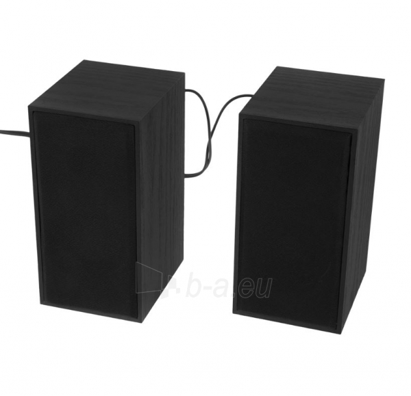 Garso kolonėlės Tellur Basic 2.0 Speakers, 6W, USB/Jack, Wooden case, Volume control, black paveikslėlis 3 iš 3