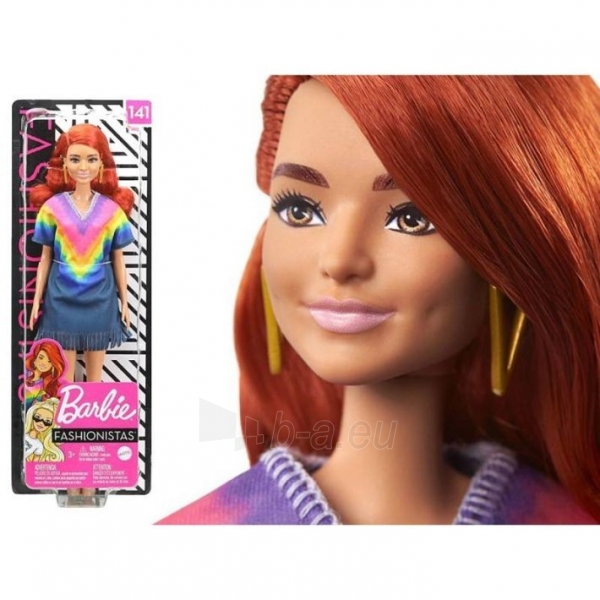 GHW55 Barbie Fashionistas Doll with Long Red Hair Wearing Fringe Dress MATTEL paveikslėlis 1 iš 6