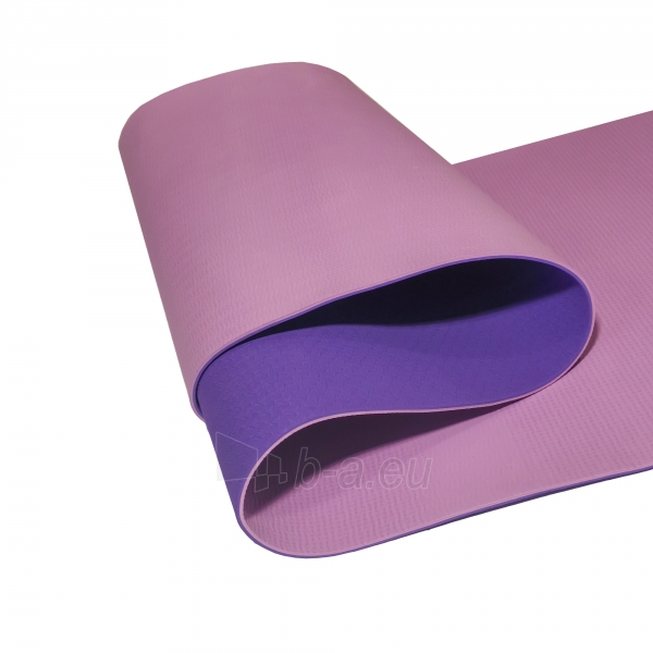 Gimnastikos/jogos kilimėlis TPE dvipusis KP-189 Violetinis/šviesiai violetinis paveikslėlis 3 iš 6