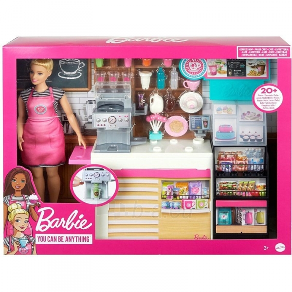 GMW03 Barbie® Coffee Shop with 12-in/30.40-cm Blonde Curvy Doll paveikslėlis 2 iš 6
