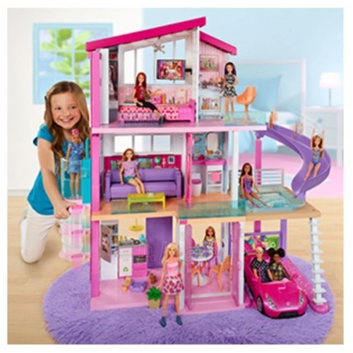 GNH53 Дом для кукол Barbie Дом мечты Dreamhouse with Wheelchair Accessible Elevator-Pink MATTEL paveikslėlis 4 iš 6