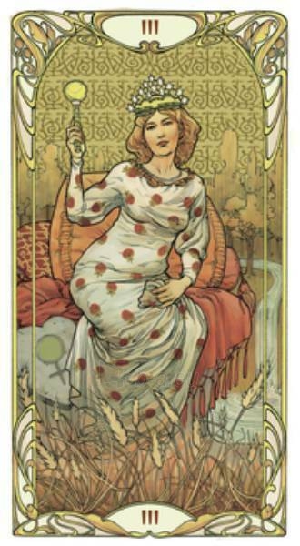Golden Art Nouveau taro kortos paveikslėlis 3 iš 5