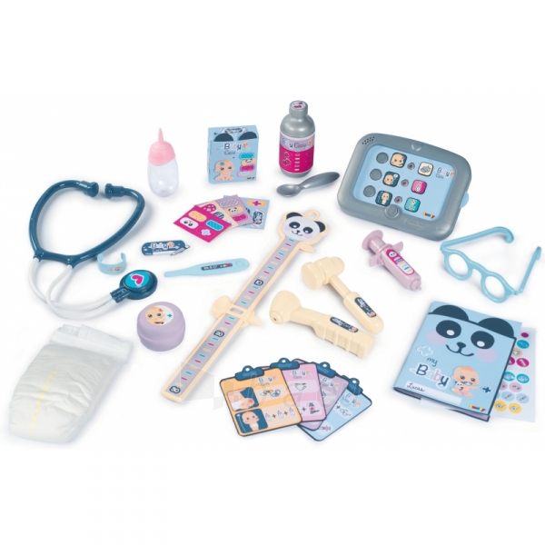 Gydytojo priežiūros rinkinys su lėle ir priedais 27 vnt. | Baby Care Centrum | Smoby 240300 paveikslėlis 11 iš 26