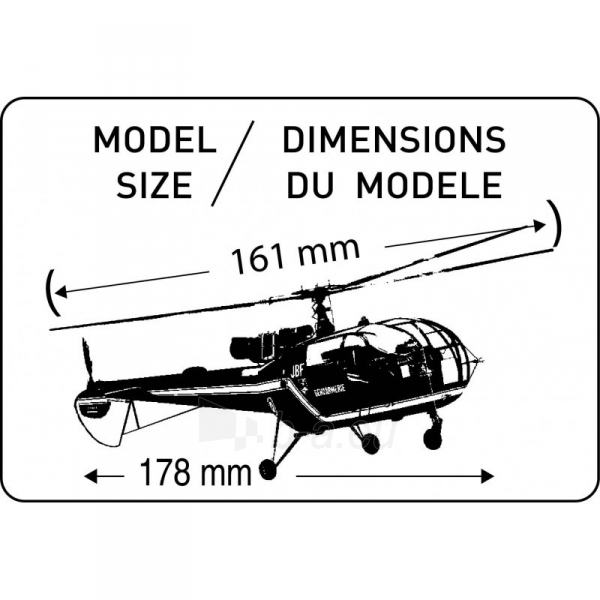 Klijuojamas plastikinis sraigtasparnio modelis Heller 50286 ALOUETTE III GENDARMERIE 1/72 paveikslėlis 2 iš 2