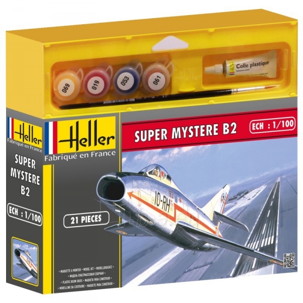 Klijuojamas lėktuvo modelis Heller 49040 SUPER MYSTERE B2 1/100 paveikslėlis 1 iš 2