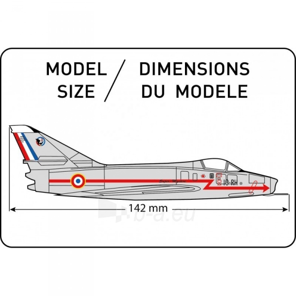 Klijuojamas lėktuvo modelis Heller 49040 SUPER MYSTERE B2 1/100 paveikslėlis 2 iš 2