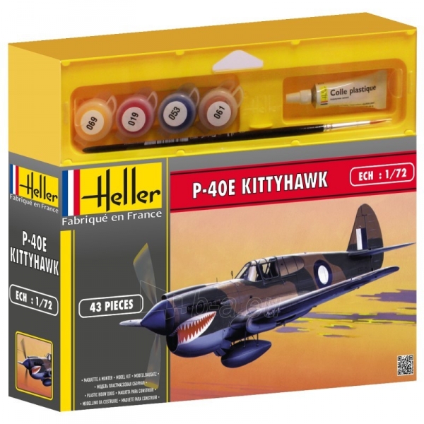 Heller пластмассовая сборная модель Самолёт 50266 P-40E KITTYHAWK 1/72 paveikslėlis 1 iš 2