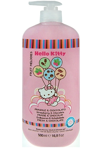 Hello Kitty Fruit Melodies Bath & , Strawbery & Chocolate Cosmetic 500ml paveikslėlis 1 iš 1