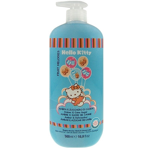Hello Kitty Fruit Melodies Bath & Shower gel, Amber & Cane sugar Gel Cosmetic 500ml paveikslėlis 1 iš 1
