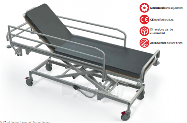 Hidraulinis gulinčio ligonio transportavimo vežimėlis TSH, F8 - ratukas su krypties užraktu paveikslėlis 1 iš 2