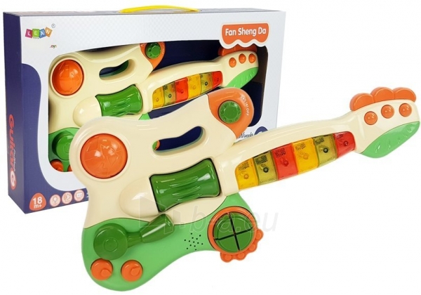 Interaktyvi gitara kūdikiams LEAN Toys (žalia) paveikslėlis 1 iš 5